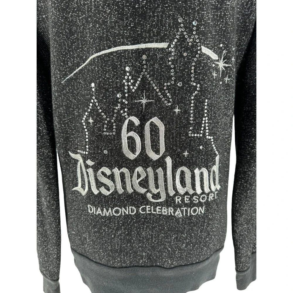 Disneyland Resort Women's Gray 60th Diamond Celebration Rhinestone Hoodie Medium